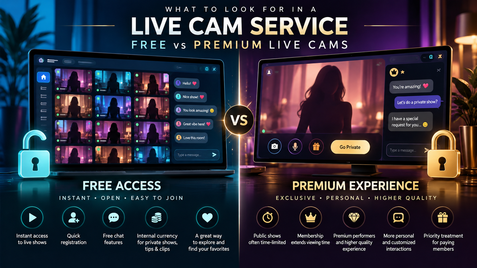 Free sex cams vs premium sex cams